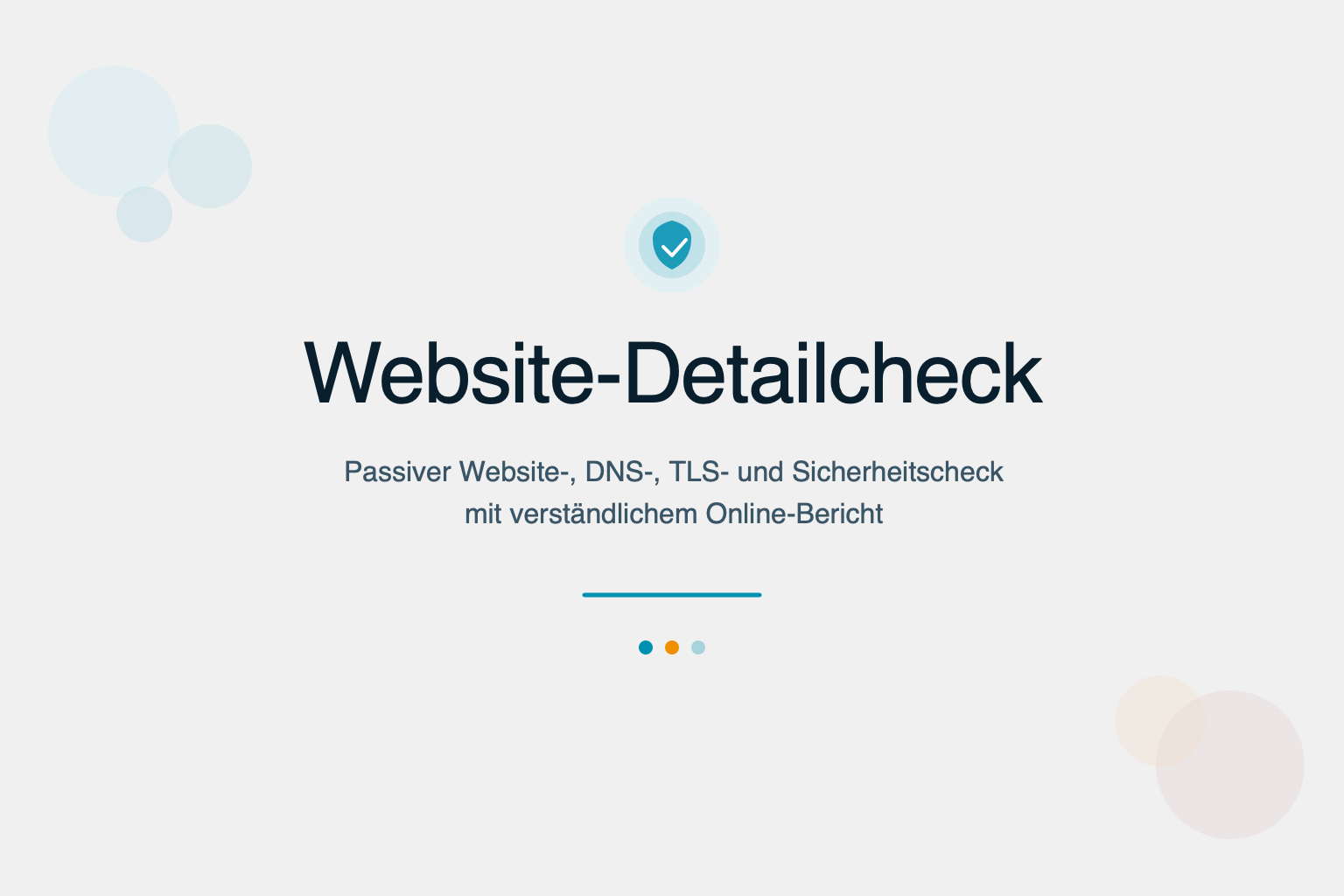 Infografik zur mehrschichtigen Webseitenanalyse: HTTPS, Browser-Sicherheit, SEO, Domain- und E-Mail-Schutz sowie Management Summary
